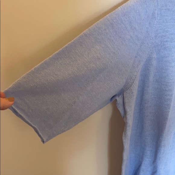 Light Blue Short Sleeved Eileen Fisher Sweater - Picture 2 of 10